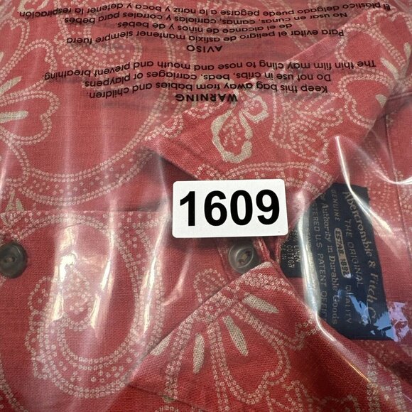 Vintage Abercrombie & Fitch The Big Shirt Mens XL Red Floral 90s Y2K Linen Blend - Picture 10 of 10